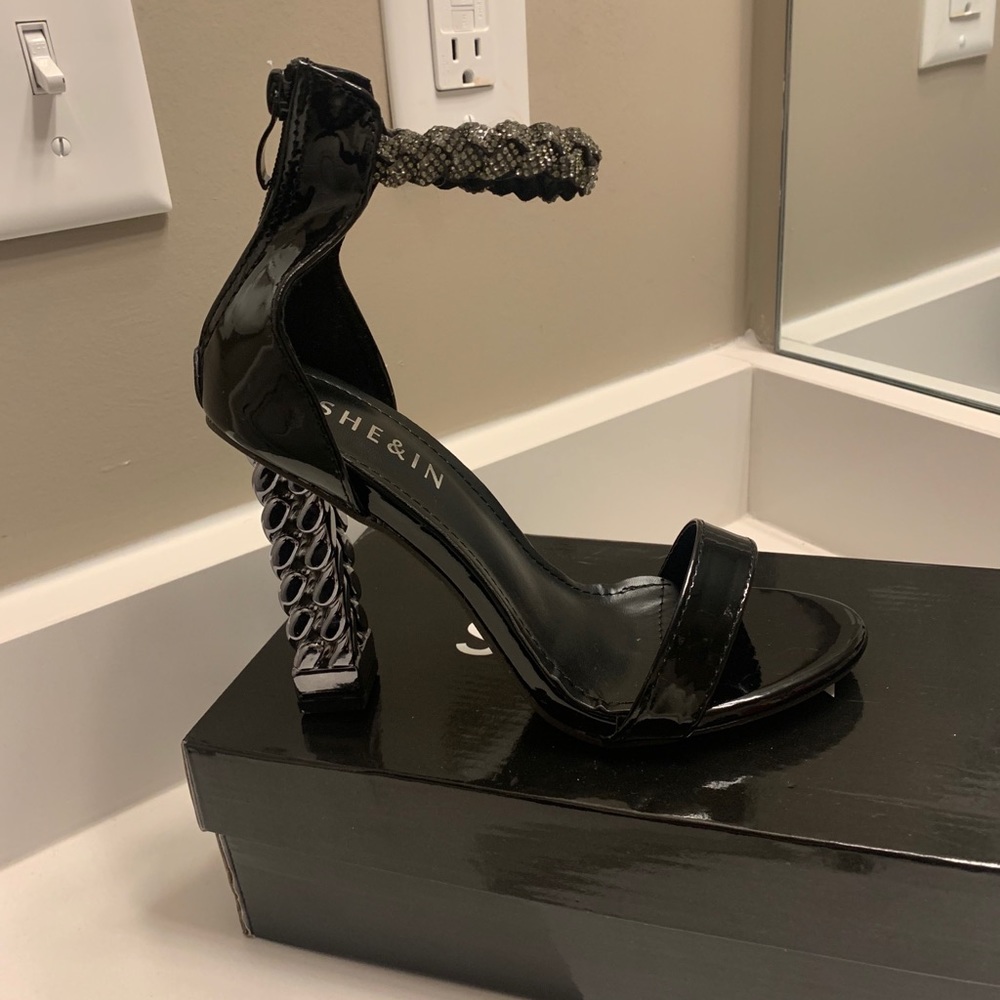 Black Chain Heels